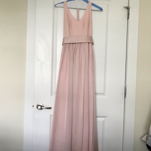 WHITE BY VERA WANG V-Neck Halter Gown with Sash - Picture 4 of 6